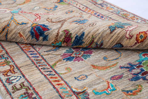 Chobi Beige Runner Hand Knotted 29 X 82 Area Rug 700-145978 Image 5