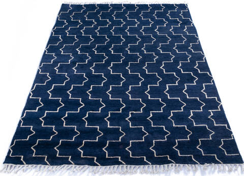 Pak-Persian Blue Hand Knotted 57 X 79 Area Rug 700-145984 Image 1