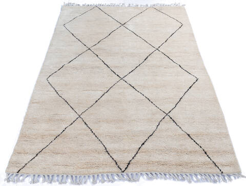 Moroccan White Hand Knotted 56 X 81 Area Rug 700-145987 Image 1