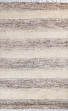 Gabbeh White Hand Knotted 5'6" X 8'3"  Area Rug 700-145989