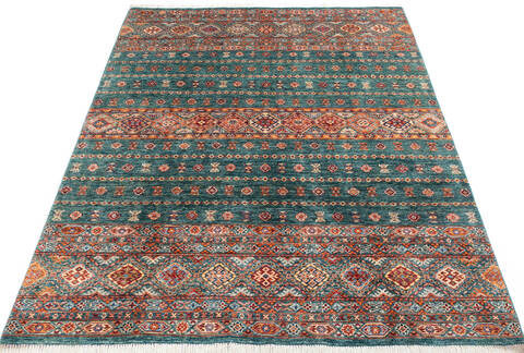 Chobi Green Hand Knotted 61 X 80 Area Rug 700-145996 Image 1