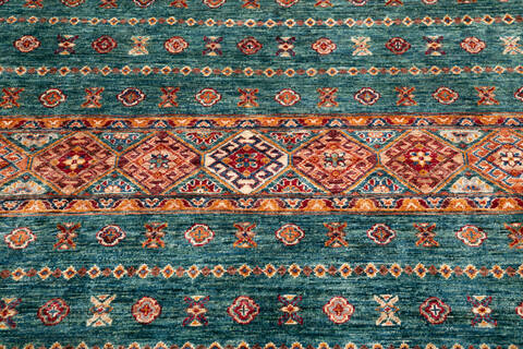 Chobi Green Hand Knotted 61 X 80 Area Rug 700-145996 Image 3