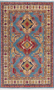 Kazak Blue Hand Knotted 4'0" X 6'5"  Area Rug 700-145998