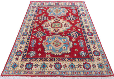 Kazak Red Hand Knotted 50 X 70 Area Rug 700-146000 Image 1