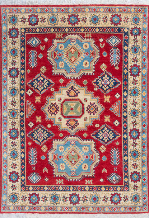 Kazak Red Hand Knotted 50 X 70 Area Rug 700-146000 Image 0