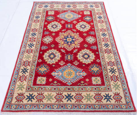 Kazak Red Hand Knotted 40 X 61 Area Rug 700-146002 Image 1