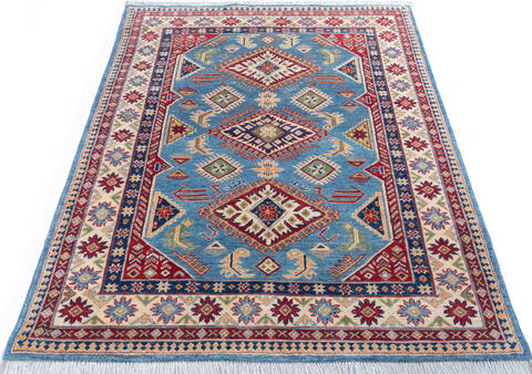 Kazak Blue Hand Knotted 50 X 62 Area Rug 700-146003 Image 1