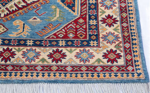 Kazak Blue Hand Knotted 50 X 62 Area Rug 700-146003 Image 4