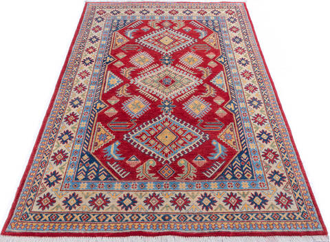 Kazak Red Hand Knotted 49 X 70 Area Rug 700-146005 Image 1