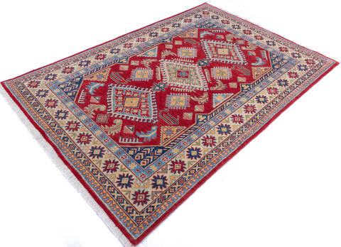 Kazak Red Hand Knotted 49 X 70 Area Rug 700-146005 Image 2