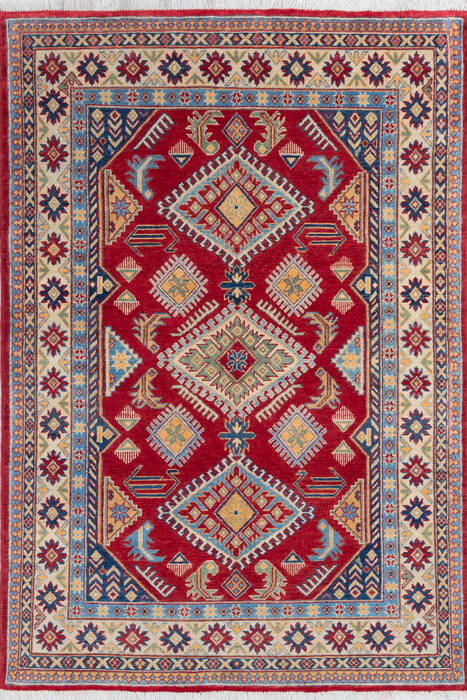 Kazak Red Hand Knotted 49 X 70 Area Rug 700-146005 Image 0