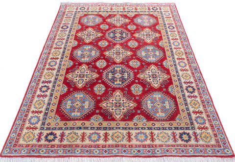 Kazak Red Hand Knotted 50 X 69 Area Rug 700-146006 Image 1