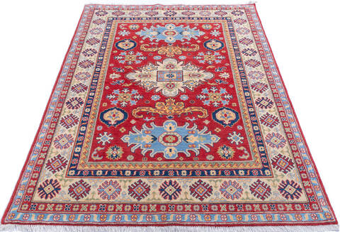 Kazak Red Hand Knotted 51 X 68 Area Rug 700-146007 Image 1