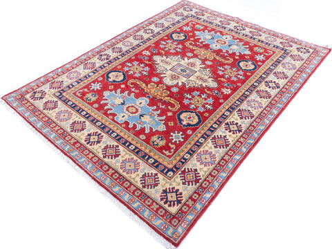 Kazak Red Hand Knotted 51 X 68 Area Rug 700-146007 Image 2