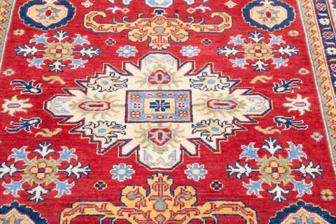 Kazak Red Hand Knotted 51 X 68 Area Rug 700-146007 Image 3