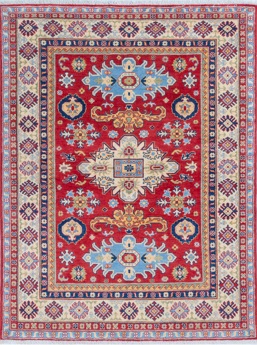 Kazak Red Hand Knotted 51 X 68 Area Rug 700-146007 Image 0