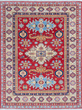 Kazak Red Hand Knotted 5'1" X 6'8"  Area Rug 700-146007