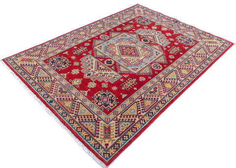 Kazak Red Hand Knotted 50 X 70 Area Rug 700-146008 Image 2