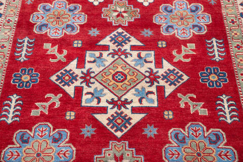 Kazak Red Hand Knotted 411 X 67 Area Rug 700-146009 Image 3