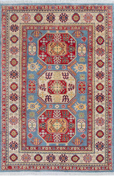 Kazak Blue Hand Knotted 4'0" X 5'10"  Area Rug 700-146011