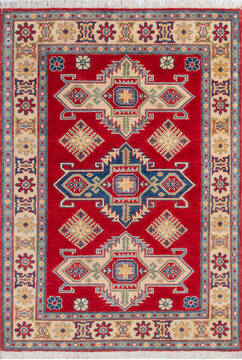 Kazak Red Hand Knotted 4'0" X 5'9"  Area Rug 700-146012