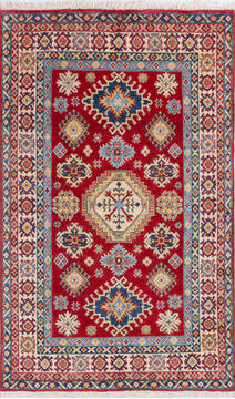 Kazak Red Hand Knotted 4'0" X 6'4"  Area Rug 700-146014