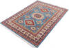 Kazak Blue Hand Knotted 51 X 70 Area Rug 700-146016 Thumb 2