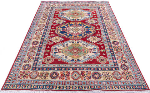 Kazak Red Hand Knotted 50 X 69 Area Rug 700-146017 Image 1
