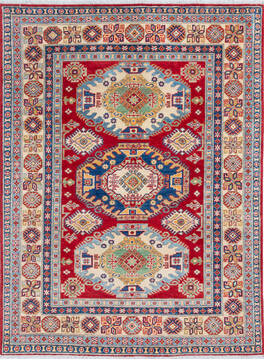 Kazak Red Hand Knotted 5'0" X 6'9"  Area Rug 700-146017