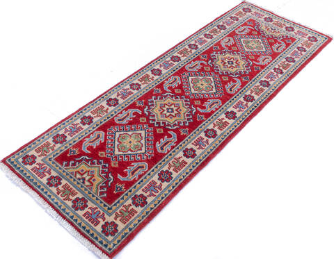 Kazak Red Runner Hand Knotted 20 X 59 Area Rug 700-146018 Image 2