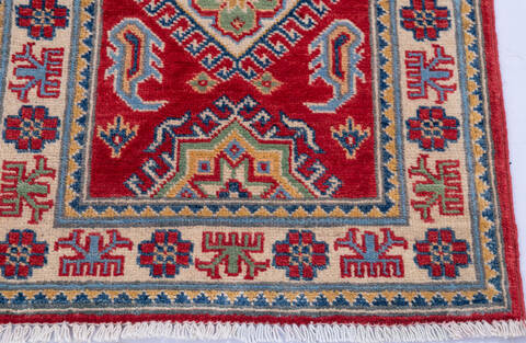Kazak Red Runner Hand Knotted 20 X 59 Area Rug 700-146018 Image 5