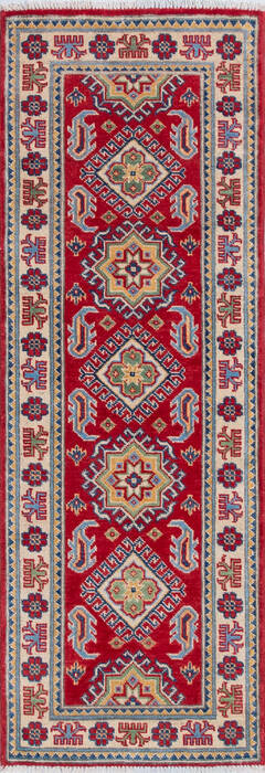 Kazak Red Runner Hand Knotted 20 X 59 Area Rug 700-146018 Image 0