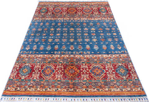 Chobi Blue Hand Knotted 49 X 68 Area Rug 700-146020 Image 1