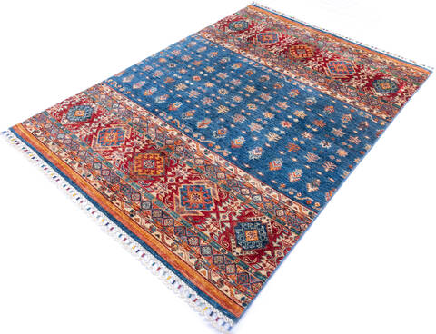 Chobi Blue Hand Knotted 49 X 68 Area Rug 700-146020 Image 2