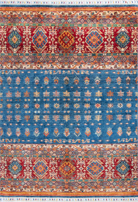 Chobi Blue Hand Knotted 49 X 68 Area Rug 700-146020 Image 0