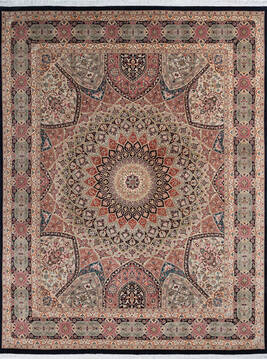 Pak-Persian Multicolor Hand Knotted 8'1" X 10'6"  Area Rug 700-146023