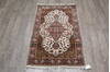 Mahi White Runner Hand Knotted 29 X 41  Area Rug 905-146025 Thumb 1