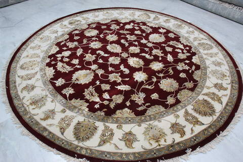 Jaipur Red Round Hand Knotted 82 X 82 Area Rug 905-146026 Image 2