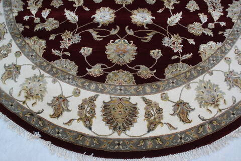 Jaipur Red Round Hand Knotted 82 X 82 Area Rug 905-146026 Image 4