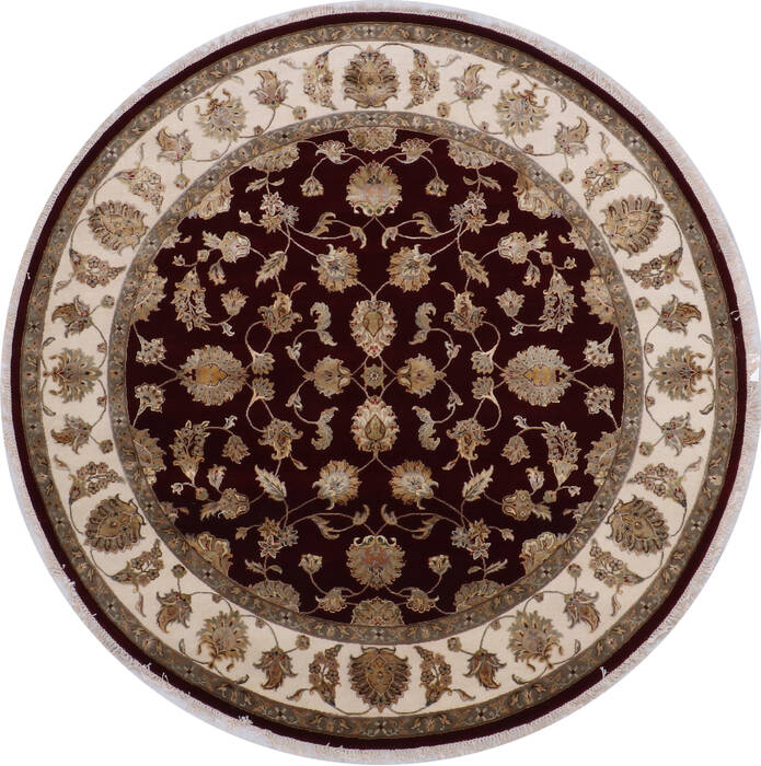 Jaipur Red Round Hand Knotted 82 X 82 Area Rug 905-146026 Image 0