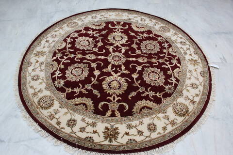 Jaipur Red Round Hand Knotted 61 X 62 Area Rug 905-146027 Image 2