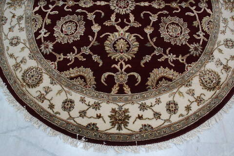 Jaipur Red Round Hand Knotted 61 X 62 Area Rug 905-146027 Image 3