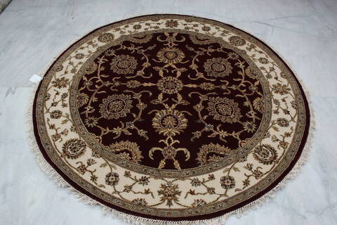 Jaipur Red Round Hand Knotted 61 X 62 Area Rug 905-146027 Image 6