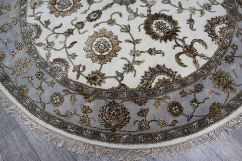 Jaipur White Round Hand Knotted 60 X 60 Area Rug 905-146028 Image 5