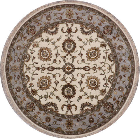 Jaipur White Round Hand Knotted 60 X 60 Area Rug 905-146028 Image 0