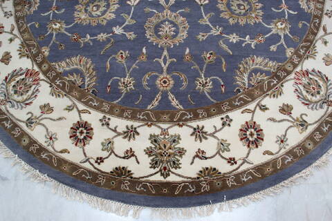 Jaipur Blue Round Hand Knotted 80 X 82 Area Rug 905-146029 Image 4