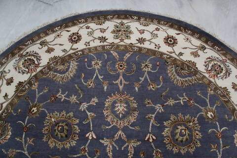 Jaipur Blue Round Hand Knotted 80 X 82 Area Rug 905-146029 Image 6