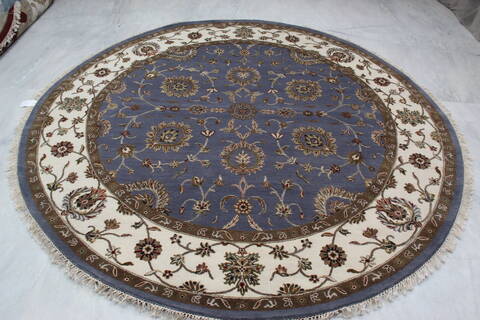 Jaipur Blue Round Hand Knotted 80 X 82 Area Rug 905-146029 Image 7