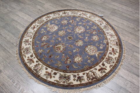 Jaipur Blue Round Hand Knotted 51 X 52 Area Rug 905-146031 Image 2