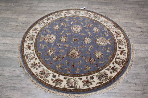 Jaipur Blue Round Hand Knotted 51 X 52 Area Rug 905-146031 Image 3